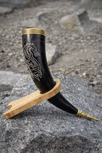 PERFECT ENTERPRISES Corne à boire en corne de buffle véritable, design attrayant, polie, écologique, en forme de corne viking naturelle, artisanale - Product Image 4
