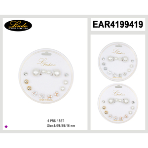 Orecchini a perla Linda, 2 cm, placcati oro, con perle finte rotonde, gioielli da donna alla moda per matrimoni - Product Image 4