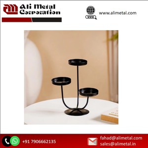 Antique Metal Tall <b>Candle</b> <b>Holder</b> Set Table Centerpiece Decor Black <b>Candles</b> Decoration Stands for Christmas Occasions - Product Image 4