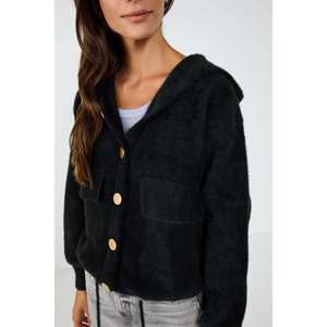 Chaqueta de punto con botones y cuello redondo 100% poliéster - Product Image 3