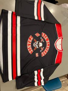 Maillot de hockey personnalisé personnalisé en gros de l'industrie directe maillot de hockey noir rouge-blanc personnalisé numéro de nom conception de l'équipe - Product Image 6