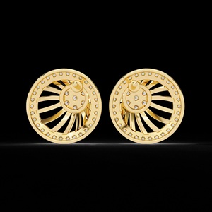 Boucles d'oreilles créoles en diamant Moissanite rond en or massif 10 carats Boucles d'oreilles Halo à vis en diamant CVD - Product Image 5