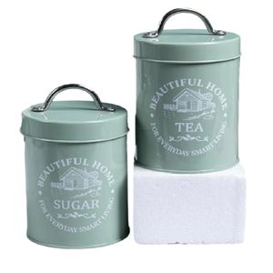 Juego de latas de almacenamiento de verduras modernas de hoja galvanizada, contenedor de comida de Metal ecológico para cocina con tapa - Product Image 1