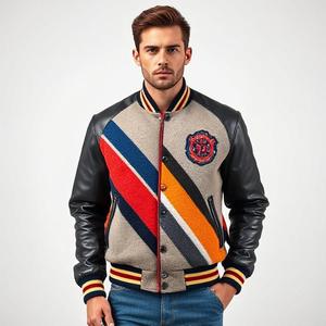 Veste universitaire de lycée pour garçons et filles, logo personnalisé, vente en gros en vrac, hiver extérieur, mélange de laine 380 GSM, OEM Pakistan - Product Image 2