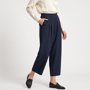 Pantaloni fluidi a lunghezza 7/8 con elastico in vita e tasche, taglia unica, adatti alle taglie 38–44 - Product Image 1