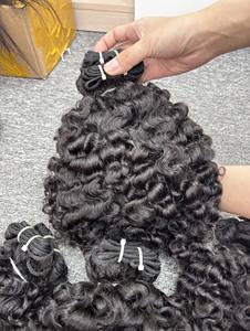 Top Trending Unprocessed Burmese <b>Curly</b> <b>Hair</b> <b>Extensions</b> Wholesale Raw Virgin Double Drawn Burmese Curl Human <b>Hair</b> Bundles - Product Image 4