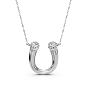 Collier pendentif en forme de fer à cheval avec diamant ovale cultivé en laboratoire pour femmes, bijoux élégants, cadeau, classique, à porter au quotidien - Product Image 2