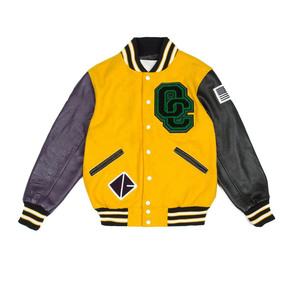Veste OEM à patchs brodés avec logo personnalisé Veste Letterman Manteau de baseball Streetwear en cuir Blouson bombardier universitaire pour hommes - Product Image 4