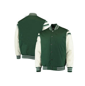 Chaqueta universitaria personalizada con logotipo bordado, ideal para uso en equipo, espíritu escolar o estilo urbano diario. - Product Image 1