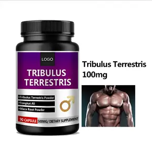 แคปซูล Tribulus Terrestris พร้อมสารสกัดจากราก Maca และสารสกัด Tongkat Ali สําหรับผู้ชายบูสเตอร์ความแข็งแรงพร้อมบริการ OEM