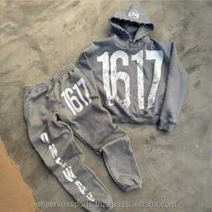 ชุดวอร์มสไตล์วินเทจสตรีท ผ้าคอตตอน 100% ระบายอากาศได้ดี ทรงปกติ เอวยางยืด รับสกรีนโลโก้ตามแบบ สินค้ามาใหม่ - Product Image 2