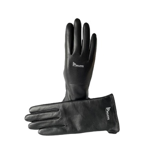 Gants d'hiver en cuir véritable pour femmes, doublure tricotée, écran tactile, confortables, fabriqués en usine BSCI - Product Image 1