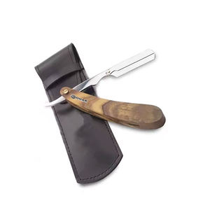 Cuchilla de mango de plástico blanco de alta calidad, maquinilla de afeitar recta de peluquero de acero inoxidable, maquinilla de afeitar de borde recto de peluquero personalizada - Product Image 5