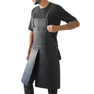 High Quality Durable Solid Color Leather Cooking <b>Bib</b> <b>Personalised</b> Multi-Purpose Sleeveless Apron with Your Own Logo Washable - Product Image 1