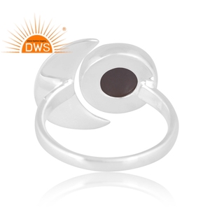 Anillo de Plata de Ley 925 con Piedra Lunar Gris Natural, Diseño Moderno, Joyería Personalizada para Mujer, Regalo para Ella - Product Image 2