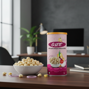 GLEE Impex - Nueces de Makhana Asadas con Sabor a Crema y Cebolla, 80 g, Estilo Pringle, Sin Gluten, Bajas en Grasa - Product Image 4