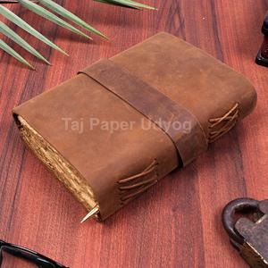 Hecho a mano Vintage A4 diario correa de cuero genuino hebilla Deckle borde papel duro cinturón cierre personalizable regalo planificador diario A6 - Product Image 4