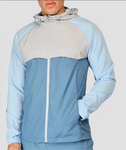 Two Piece <b>Set</b> Custom <b>Embroidery</b> Print Logo Nylon Tracksuit Windbreaker Tracksuit Short <b>Set</b> Color Block Hooded Jacket Hoodie <b>Set</b> - Product Image 2