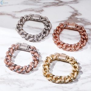 Premium Iced Out Cuban Link <b>Bracelet</b> Solid White Gold Plated Hip Hop <b>Bracelet</b> Bling <b>Moissanite</b> Diamond <b>Bracelet</b> - Product Image 1