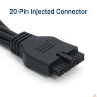 Harnais vidéo personnalisé 20 broches vers 5x M12, câble en cuivre pur 20 conducteurs pour système DVR GPS de camion poids lourd