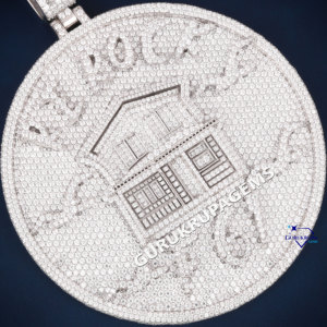 Dernier pendentif hip hop pour hommes et femmes fabriqué en argent sterling 925 avec diamants moissanite de haute qualité VVS Clarity - Product Image 3