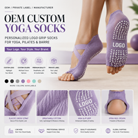 Chaussettes de yoga personnalisées OEM, chaussettes antidérapantes avec logo personnalisé, fabricant de chaussettes de Pilates à marque privée