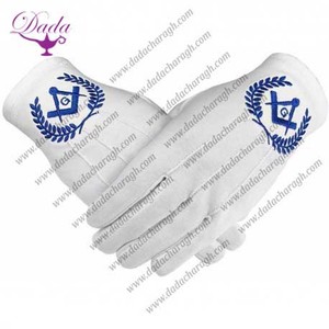 Briques maçons maçonnique thermique écran tactile coton boussole carrée et G bleu Machine broderie gantelet gants pour une utilisation en fête - Product Image 4