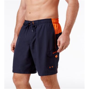 Slip da bagno sportivo Speedo da uomo blu navy-arancione, taglia S, sexy, in poliestere ed elastan, stampato, per la spiaggia - Product Image 1