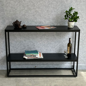 Rubber Wood & Iron Frame <b>Console</b> <b>Table</b> 120x30x85cm Minimalist Design Convertible <b>for</b> <b>Entry</b> Villa Living Room Hotel Bedroom Use - Product Image 3