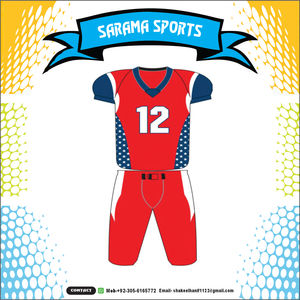 Uniforme de football américain à manches courtes imprimé Technics Service OEM personnalisable nouveau design pour hommes - Product Image 5