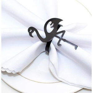 Design élégant Porte-serviette décoratif noir Anneau de serviette Organisateur de tissu en métal de haute qualité pour fournitures d'hôtel - Product Image 1