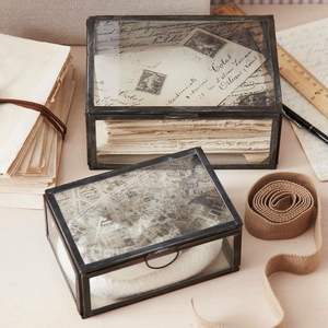 Elegant Brass and Glass <b>Box</b> with a Timeless Design Perfect for Storing Jewelry <b>Keepsakes</b> or Decorative Accents - Product Image 3