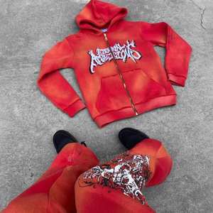 ชุดเซ็ตสเวตสูทผ้าฝ้ายซิปแบบใหม่ล่าสุด ปี 2026 แฟชั่นสตรีทแวร์สไตล์วินเทจ ล้างสีแบบแอซิด คุณภาพสูง สำหรับผู้ชาย - Product Image 4