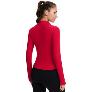 Chaqueta Deportiva Elástica para Mujer, Ligera, Top de Yoga con Cremallera Completa, Ropa de Entrenamiento Suave, Mezcla de Nailon y Elastano Cómoda - Product Image 3
