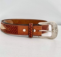 Ceintures Western en Cuir de Vachette Pleine Fleur Véritable, Façonnage Artisanal Classique, Sculptées à la Main, Confortables, Unisexe, avec Boucle en Alliage