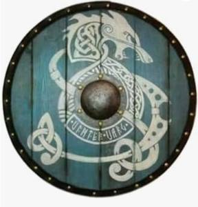 โล่ไวกิ้งที่มีการออกแบบนักรบเหมาะสำหรับกิจกรรมคอสเพลย์หรือการตกแต่งบ้านทำด้วยมือด้วยศิลปะวงกลมนอร์ส - Product Image 4