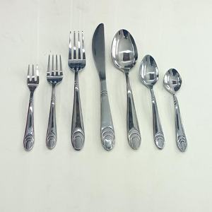 Couteau à argenterie cuillère en acier inoxydable plaqué argent Set de couverts en acier inoxydable Cuillère de Noël Set de fourchette et couteau - Product Image 1