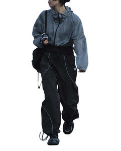 Pantalones Deportivos de Lona para Hombre, Cintura Elástica, Holgados, Anchos, con Rayas, Estilo Y2K, Talla Grande, de Algodón - Product Image 2