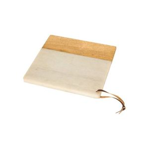 Tabla de cortar de mármol de madera de acacia Tabla de corte de cocina de mármol Tabla de forma rectangular con mango de cuero pulido para gran oferta - Product Image 2