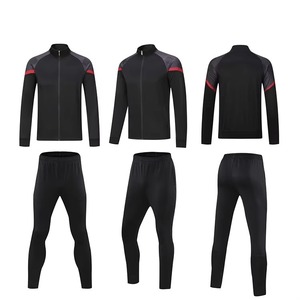 Vente en gros de vêtements vierges personnalisés pour homme en polyester 1/4 avec demi-fermeture éclair pour le sport et le fitness combinaison de jogging pour garder la chaleur ensemble de deux pièces - Product Image 2