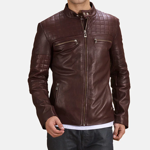 Chaqueta de invierno de cuero auténtico con logotipo personalizado OEM elegante al por mayor para hombre recién llegada chaqueta de invierno de cuero éxito de ventas - Product Image 1