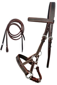 Bride en cuir de cheval d'entraînement avec rênes en gros bride d'équitation occidentale anglaise Durable confortable en vrac approvisionnement direct d'usine - Product Image 2