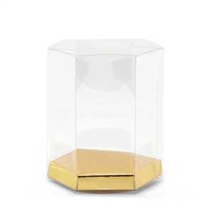 ชุดของขวัญพลาสติกทรงหกเหลี่ยมพร้อมฐานสีทอง - Product Image 2