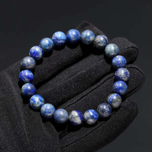 Lapis Bead 8 mm Smooth Round Crystals <b>Bracelet</b> 7 Inches <b>Ball</b> Shape for Gift - Product Image 1
