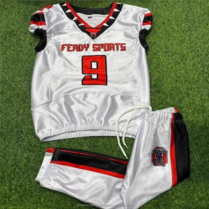 Custom Breathable Quick-Dry American <b>Football</b> Uniform Set (Jersey & Pants) with Personalized Team Name Logo & Numbers - Product Image 5