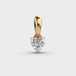 Pendentif SHREYA DIAM Classic Heart Solitaire en diamant de laboratoire plaqué or, certifié IGI, couleur E, pureté VVS2, 2,00 carats, luxe pour femme - Product Image 1