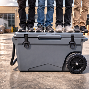 Frigo Portatile Rotomoldato Rinforzato con Ruote 60QT, Borsa Termica Isolante per <span class=keywords><strong>Campeggio</strong></span>, Pesca e Conservazione Bevande Fredde - Product Image 3