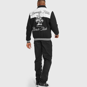 Chaqueta Universitaria de Béisbol Personalizable para Hombre, Bordado de Lana Chenilla, Estilo Vintage, Manga Lisa, Lona, Logotipo Personalizado, Impermeable - Product Image 6