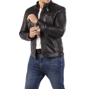 Veste en cuir pour hommes avec manches longues dernière conception de haute qualité Veste en cuir avec vêtements d'hiver - Product Image 4