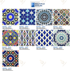 Foshan 300*300 azulejos <span class=keywords><strong>de</strong></span> pared <span class=keywords><strong>de</strong></span> flores pequeñas azulejos <span class=keywords><strong>de</strong></span> porcelana pintados a mano <span class=keywords><strong>de</strong></span> estilo mediterráneo para decoración <span class=keywords><strong>de</strong></span> cocina y baño - Product Image 5